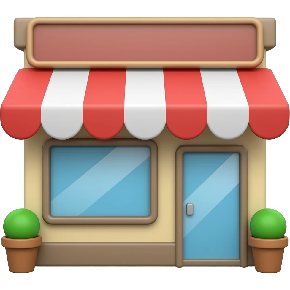 3D local shop only on white bg. emoji