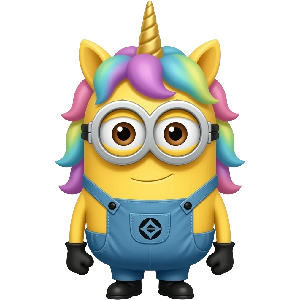 Minion with unicorn plush emoji