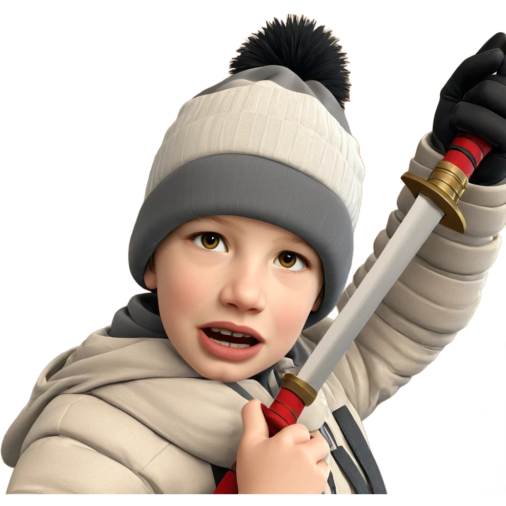 girl with katana in winter emoji