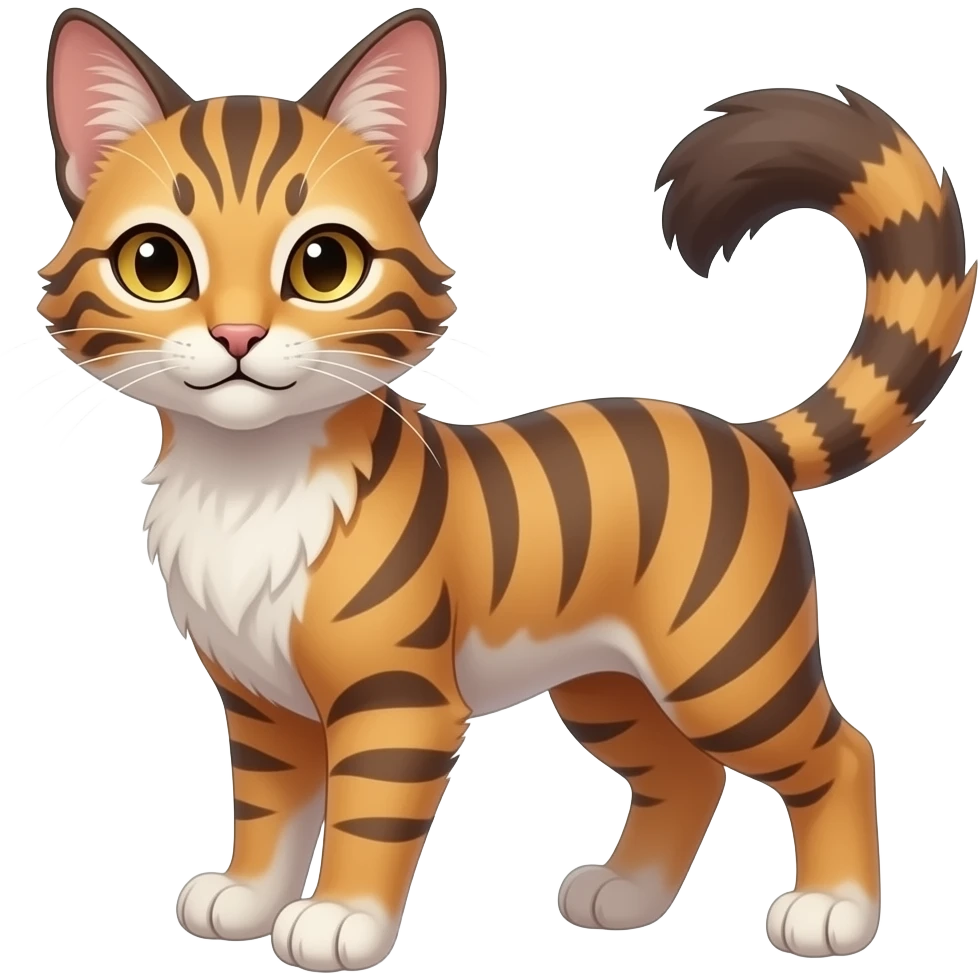 vernid fantasy creature LiLaiRa Kamirah Falvie whiskers paws full body gradient stripes tufted tail feline emoji