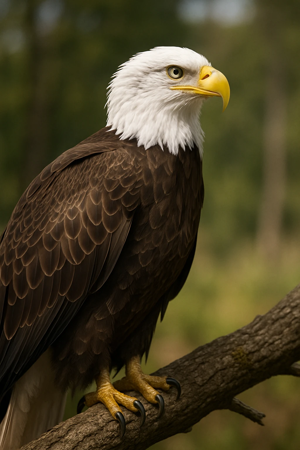 Bald eagle, symbol of the USA, majestic, realistic, detailed feathers emoji