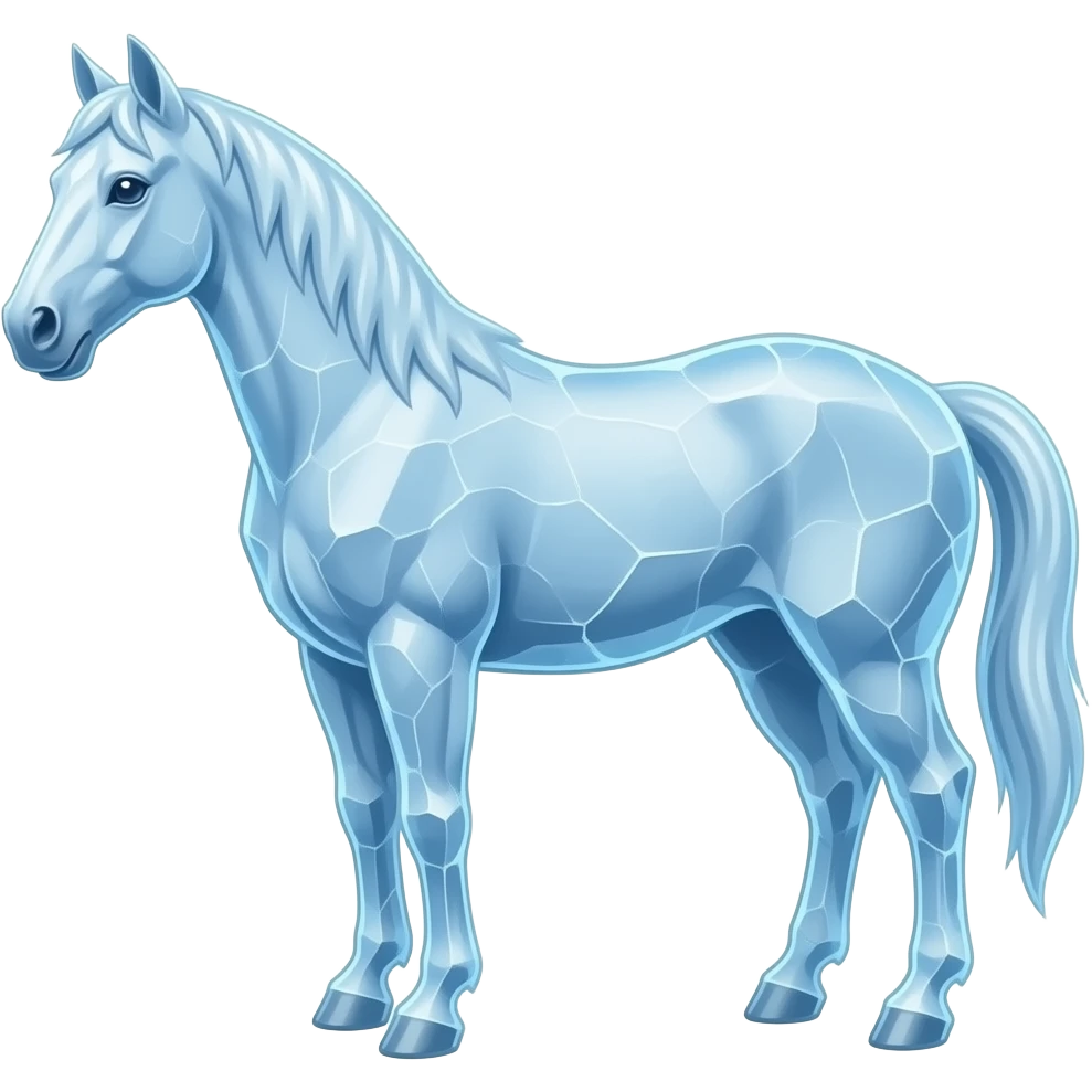 Horse  encased in frozen figure emoji