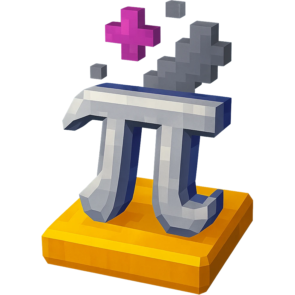 a custom emoji that combines the π (pi) math symbol, binary code, and a magical cloud or digital mist emerging from it. emoji