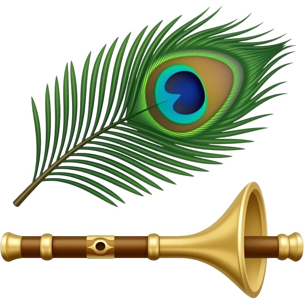 Peacock feather and murali emoji