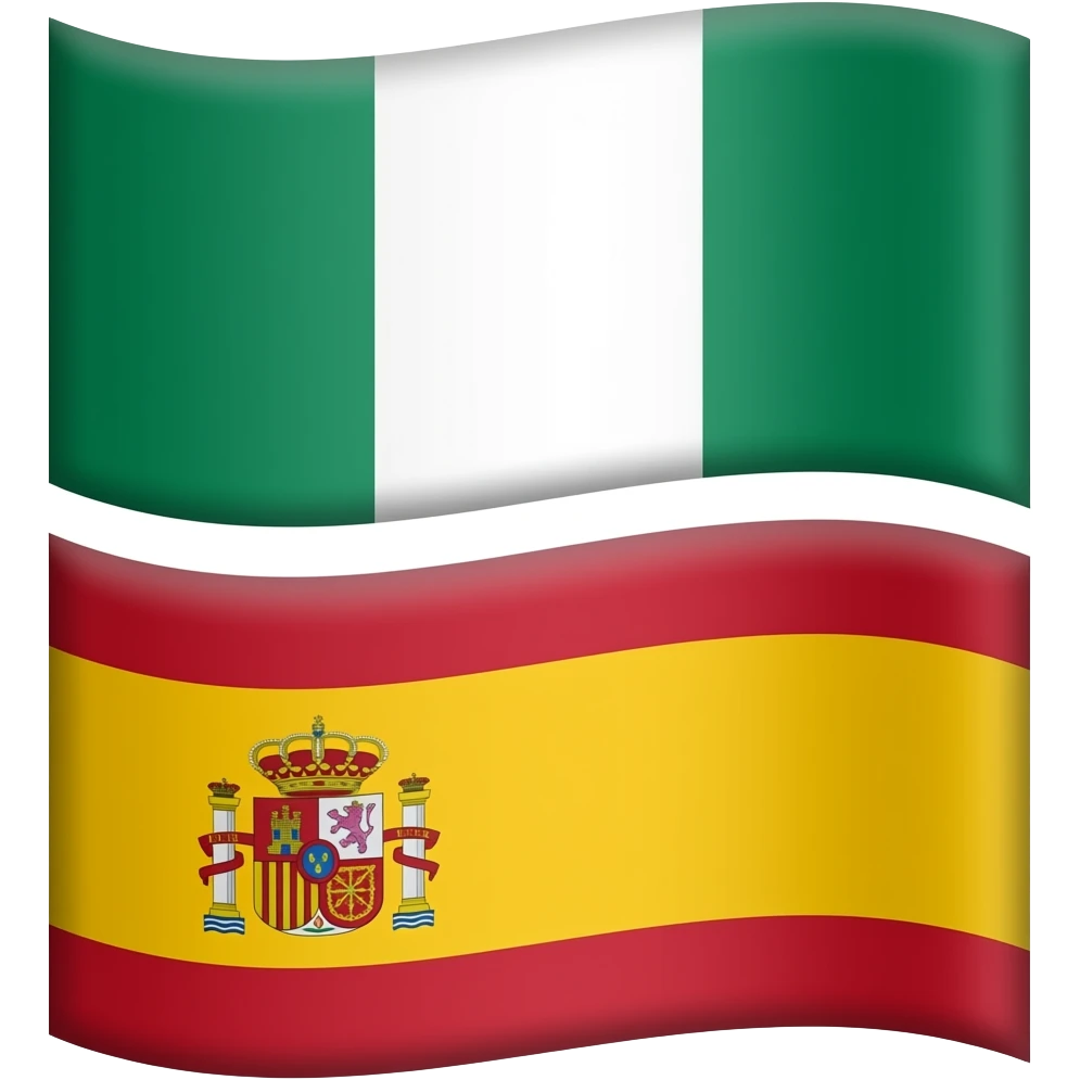 Azme una bandera de nigeria y de españa emoji