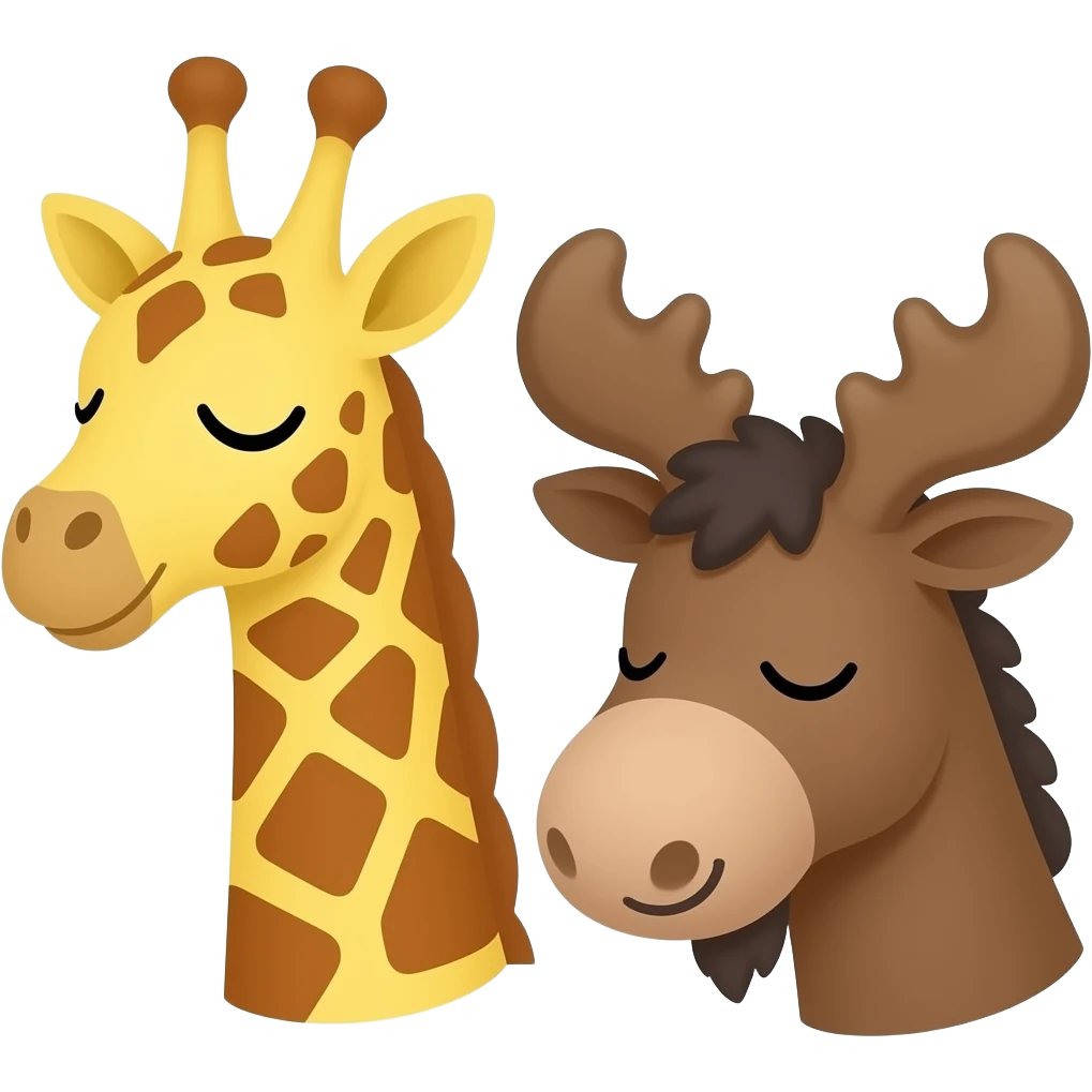 Einfacher Giraffenkopf und Elchkopf schlafen emoji