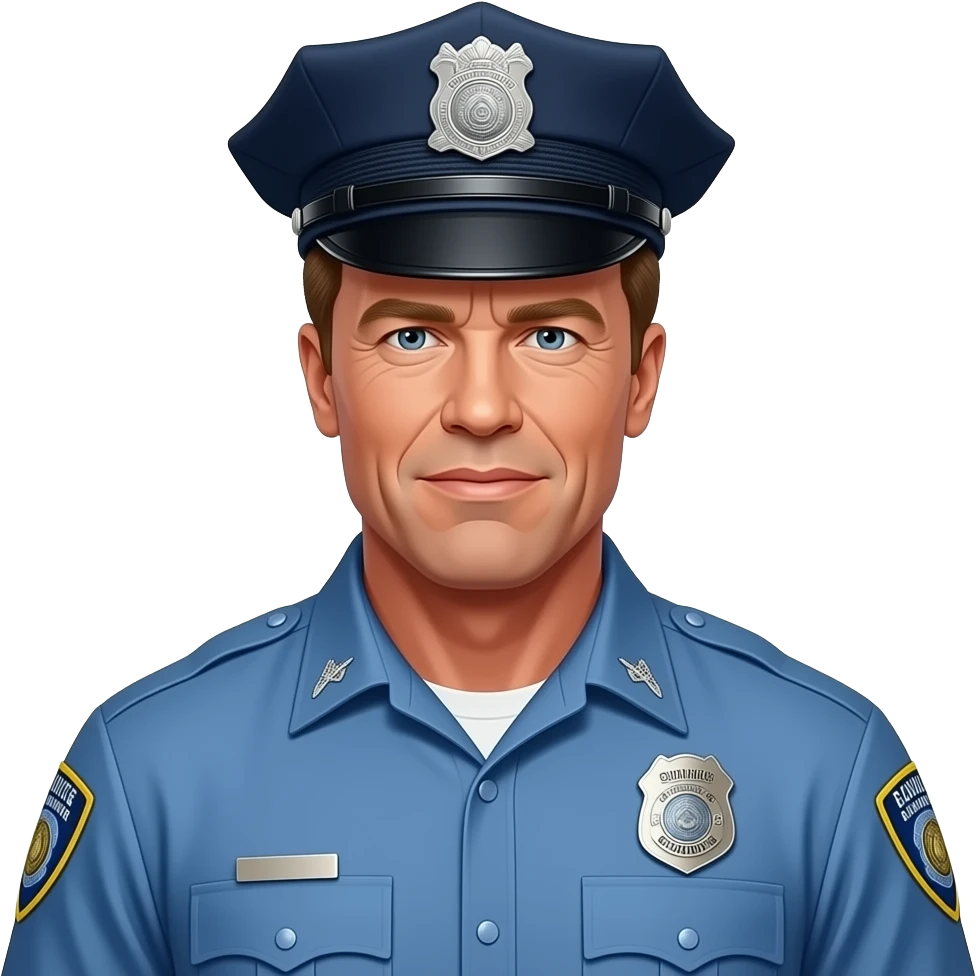 Arnold Schwarzenegger dress up as a Police Officer emoji