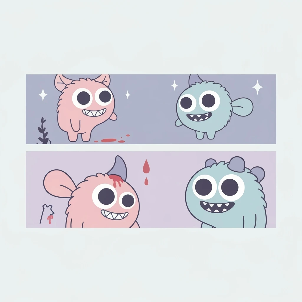 pastel horror banner, cute, expressive, minimal, variation 2 emoji