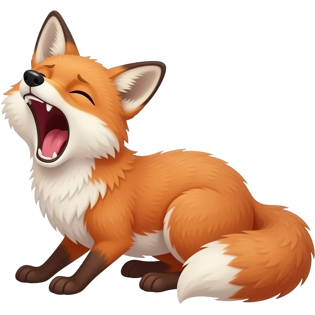 make a fox that is about to give birth that is going crazy that she is screaming emoji