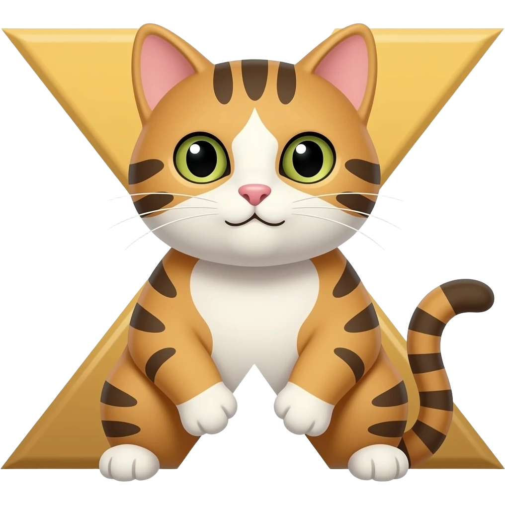 Letra X com um gato emoji