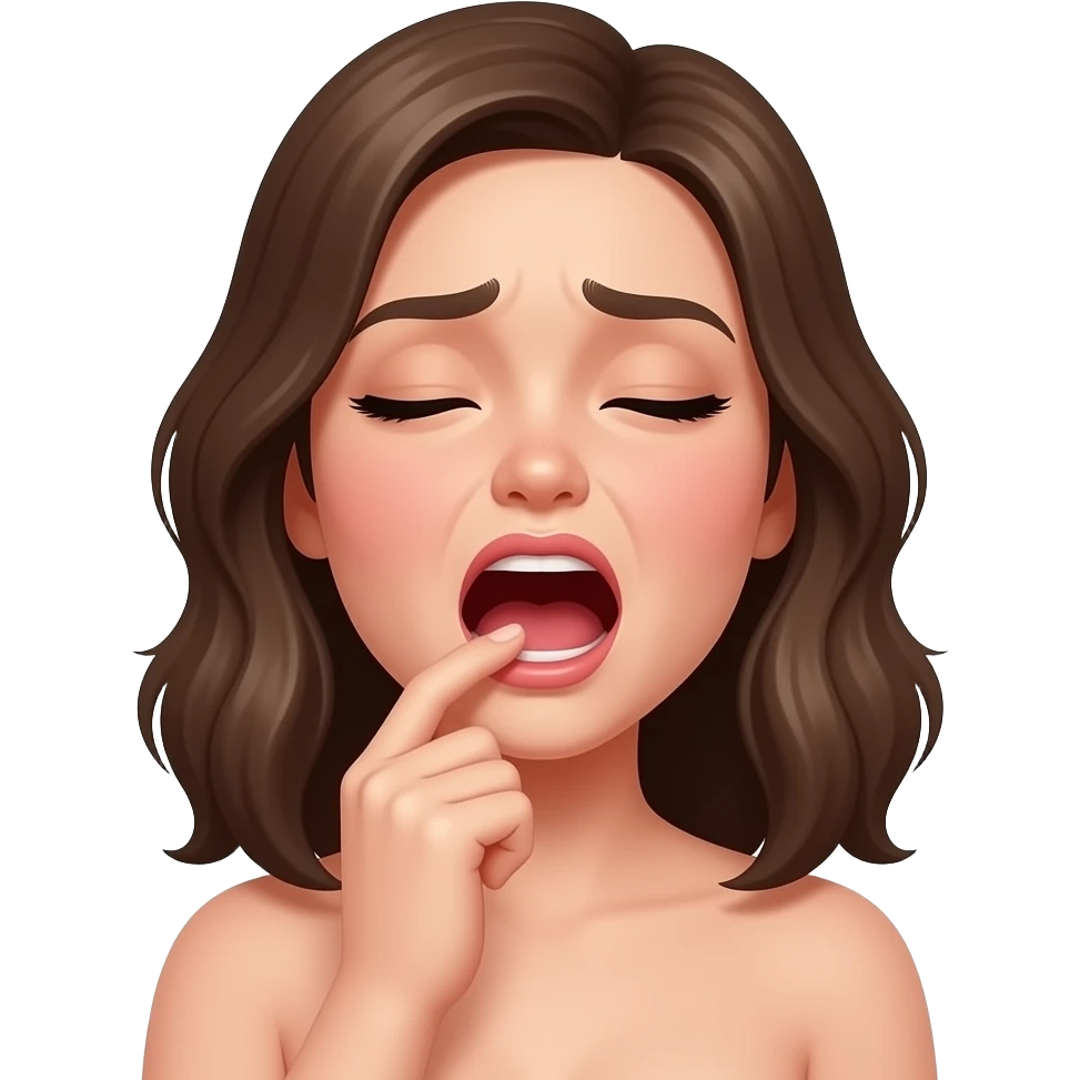 Naked girl sex moaiñg emoji