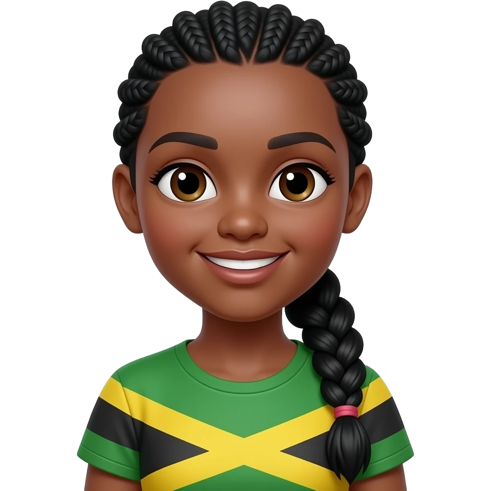 a girl with braid thats 10 and black from jamcia emoji