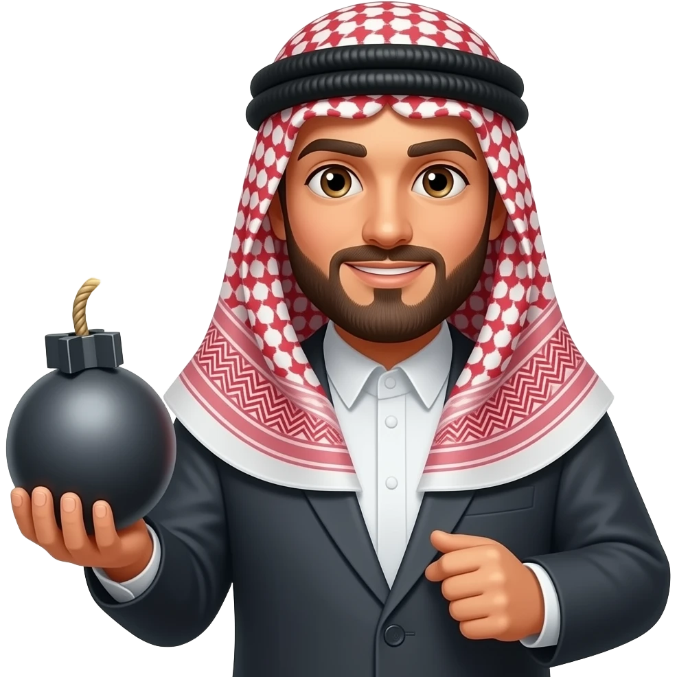 Arabe avec une bombe emoji