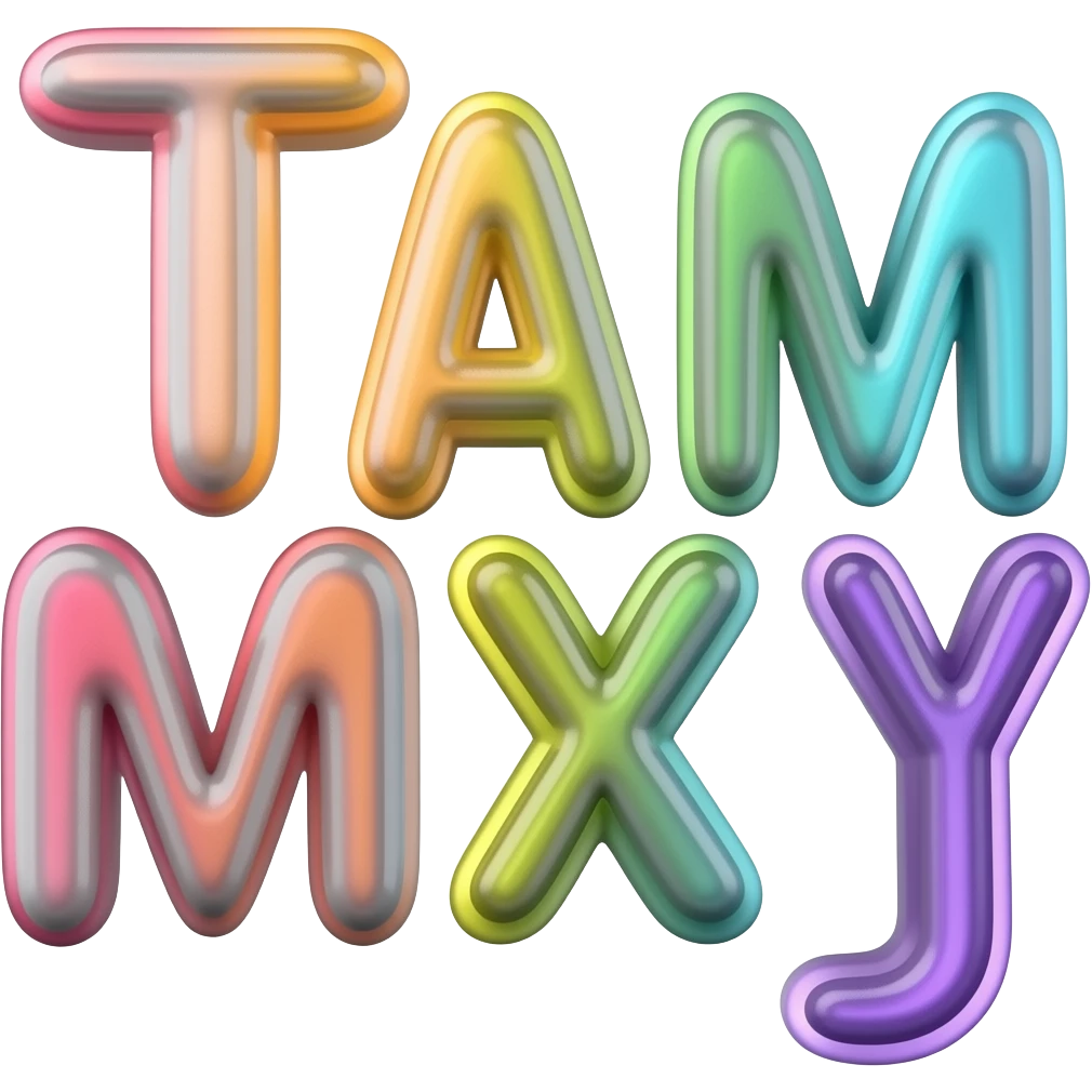 name "Tammy" in grey typography lettering, each color of the rainbow as a border outlined around each letter, isolated, 3d rendering, no emoji icons no emoji faces and must have no human figures emoji
