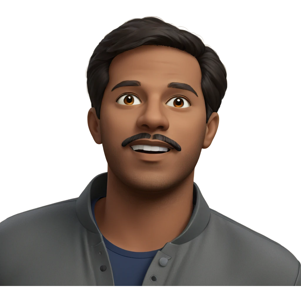 gazing male with facial hair emoji