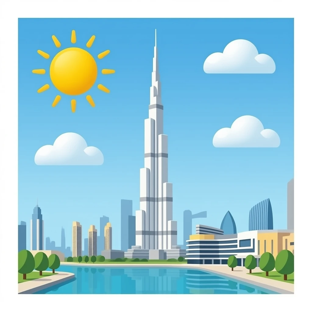 burj khalifa but small and white emoji