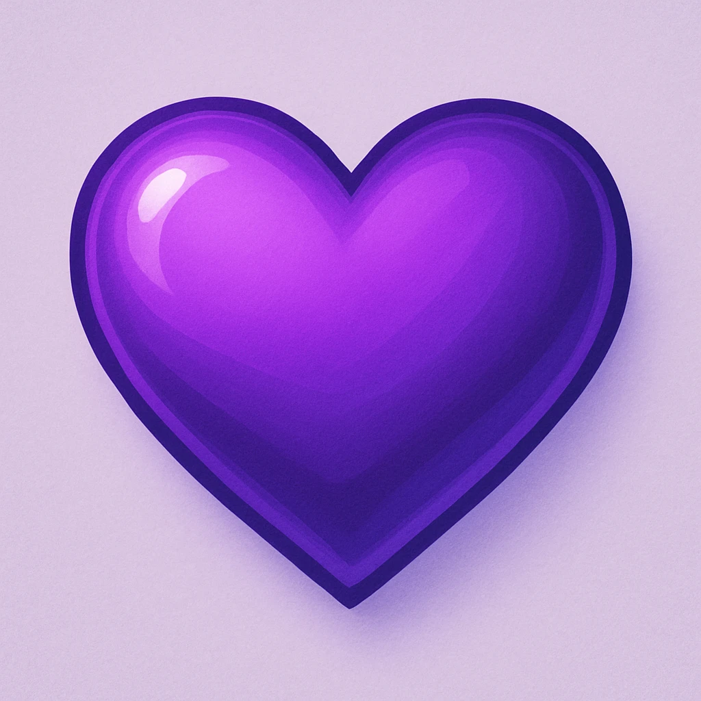 purple heart with a gradient, digital illustration, vibrant colors, detailed, gpt-image style emoji