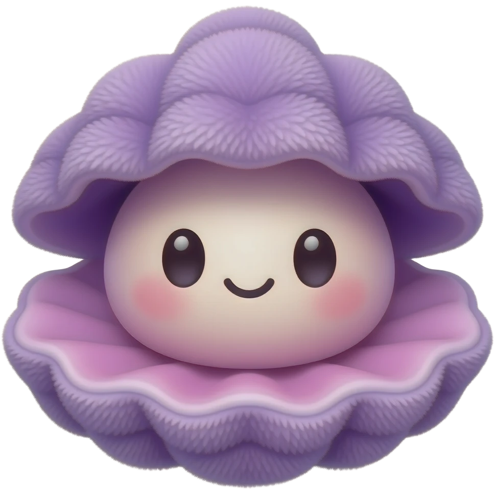 Cute purple and pink oyster stuffy emoji