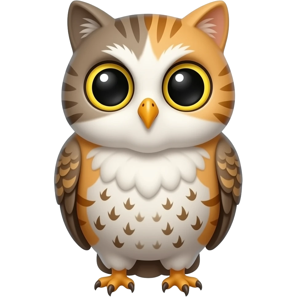 Make me a owl replace the owl head with a cat head emoji