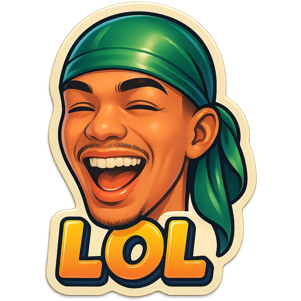 lol face
Change His durag To Green emoji