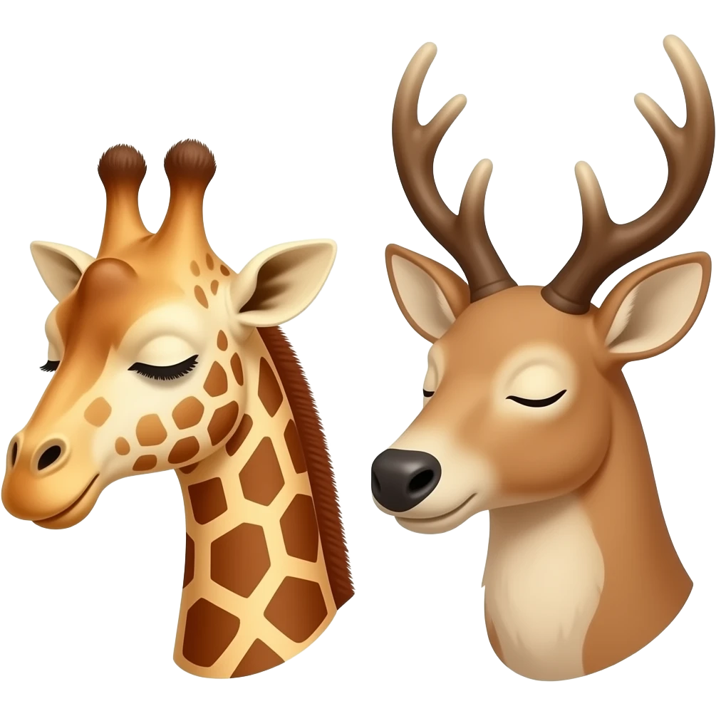 Einfacher Giraffenkopf und Elchkopf schlafen emoji