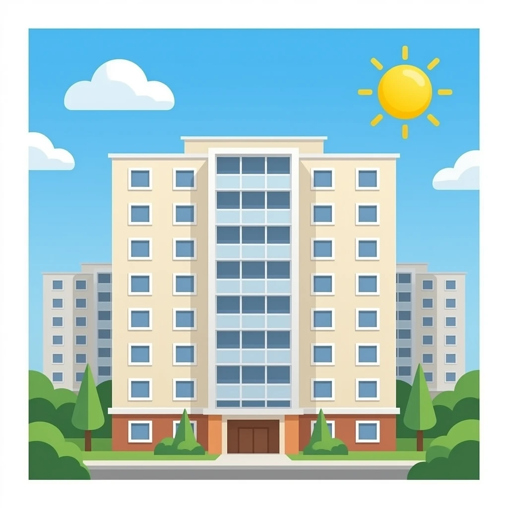 A multi-storey block of flats no background emoji