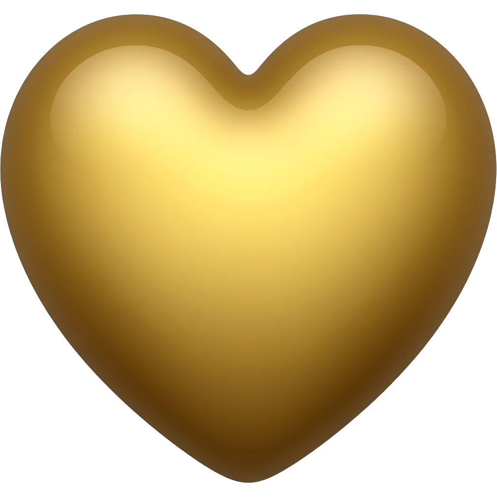 Golden brown heart emoji. Old vintage style emoji