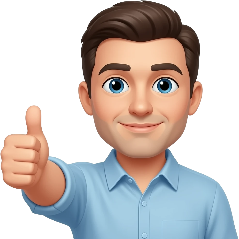 Hombre señalando atrás con el pulgar emoji