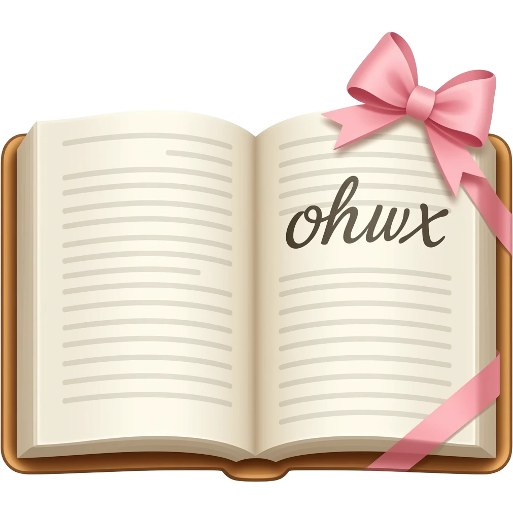 aesthetic bible open with a light pink bow in the right page and cursive writing emoji