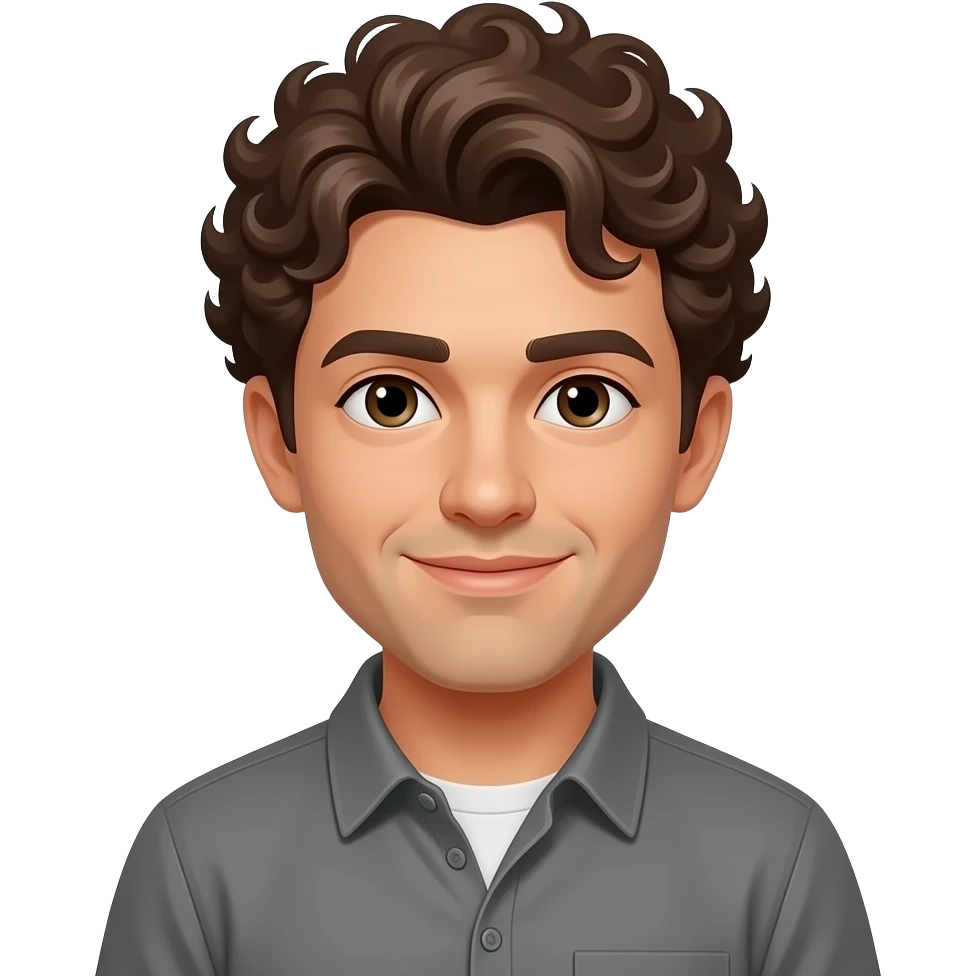 Hombre con rizos emoji