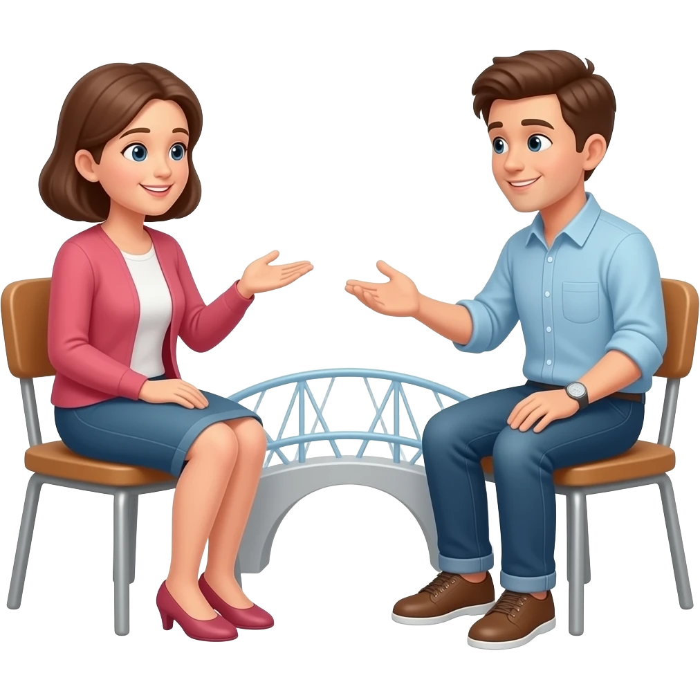 Imagen central
Te recomiendo una de estas dos (funcionan muy bien):
Opción A (más emocional)
Padre/madre sentado conversando con adolescente.
Opción B (más conceptual)
Un puente suave entre dos lados:
lado 1 → padres
lado 2 → adolescente.
Esto conecta perfecto con tu Método Puente. emoji