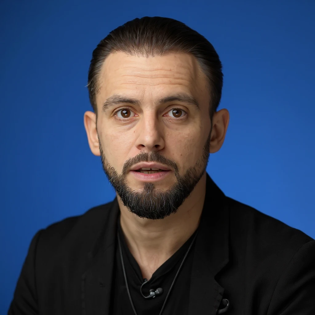 A professional, high-resolution, hyperrealism, profile photo, maintaining the exact facial emoji