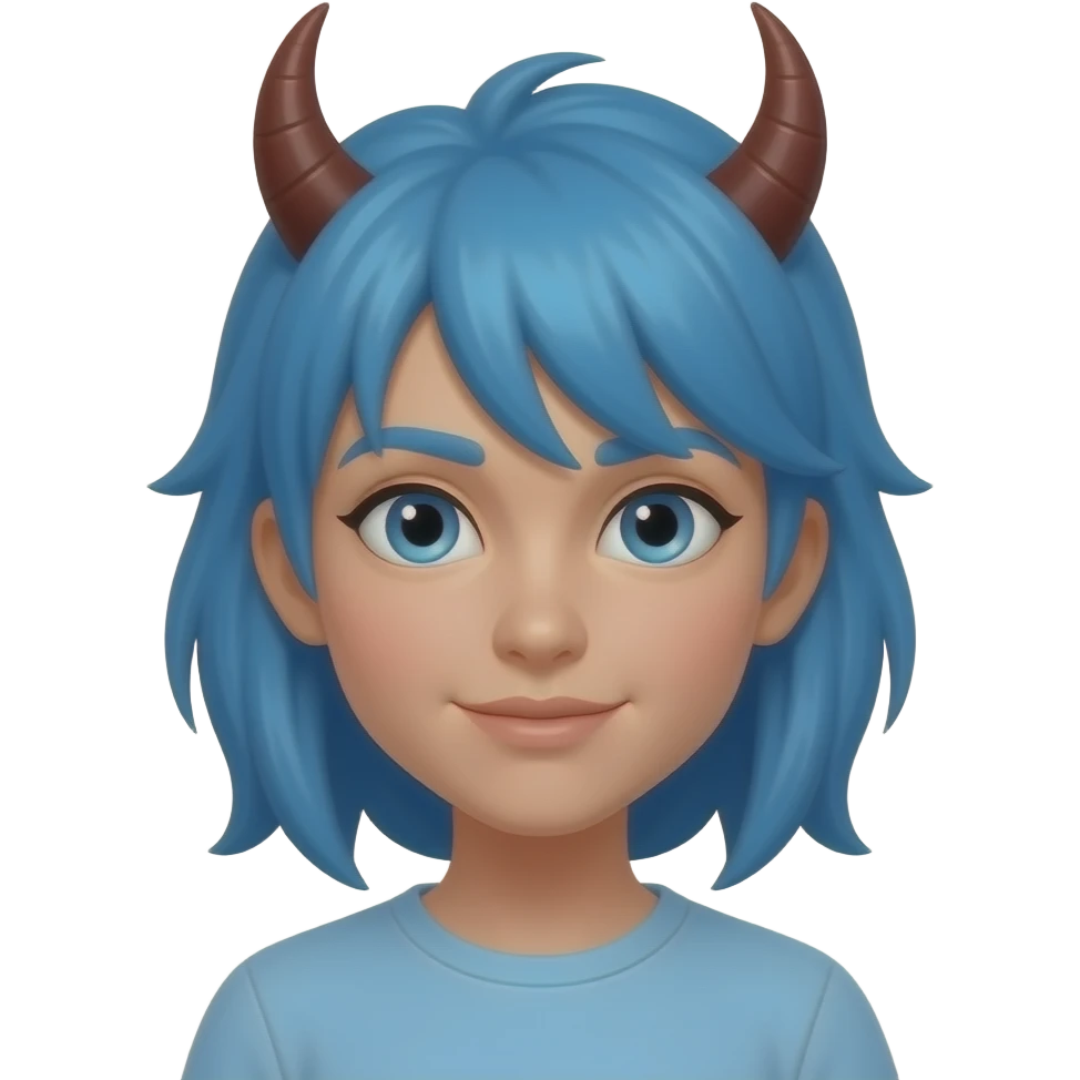 devil with blue hairs emoji
