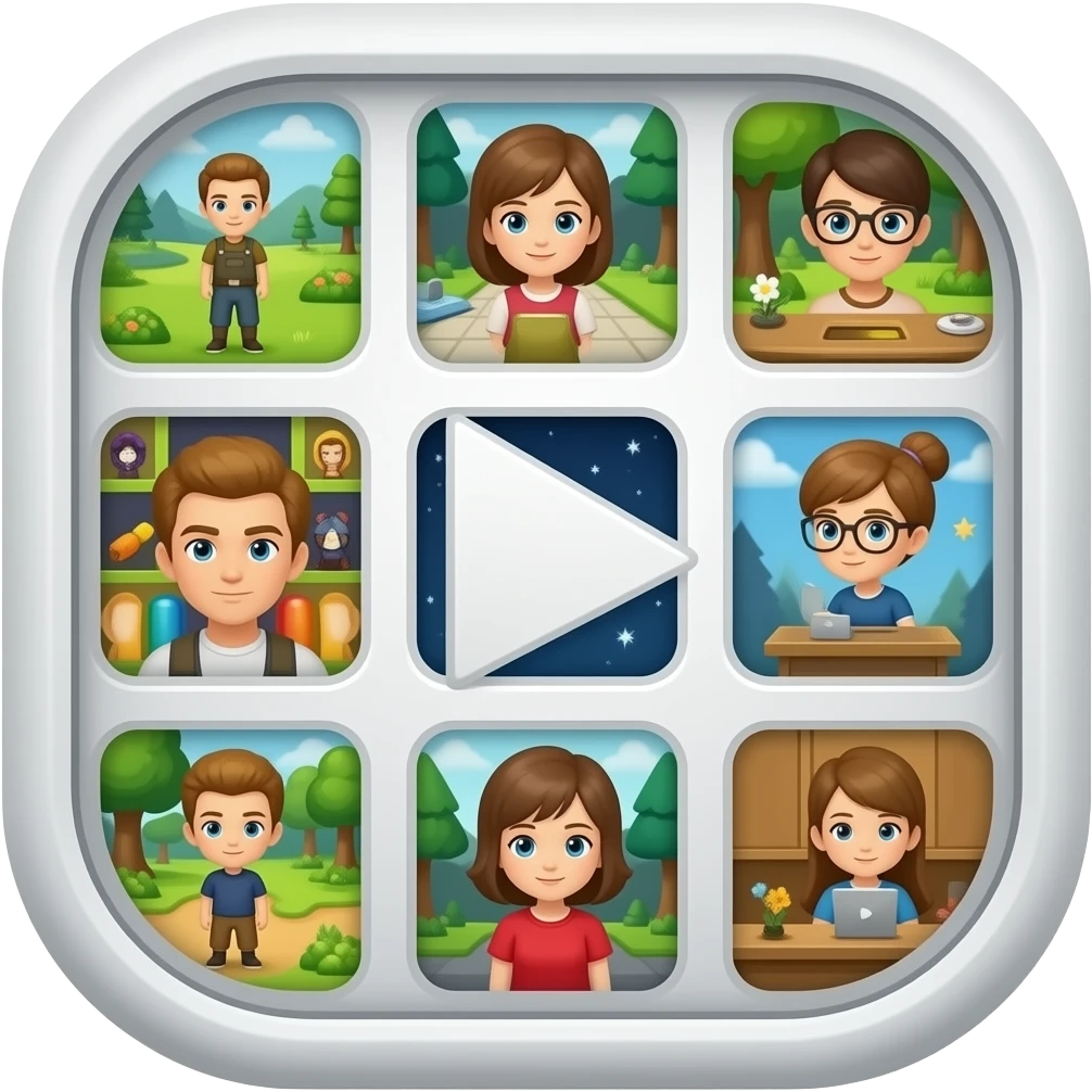 icone avec a l interieur des petite photo qui montre des screen de jeux video emoji