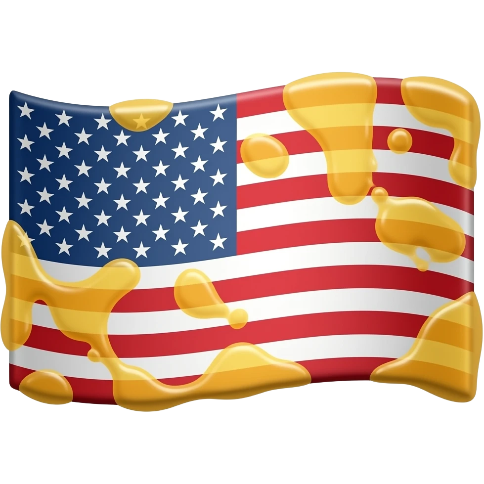 stars and bars flag covered in egg yolks emoji