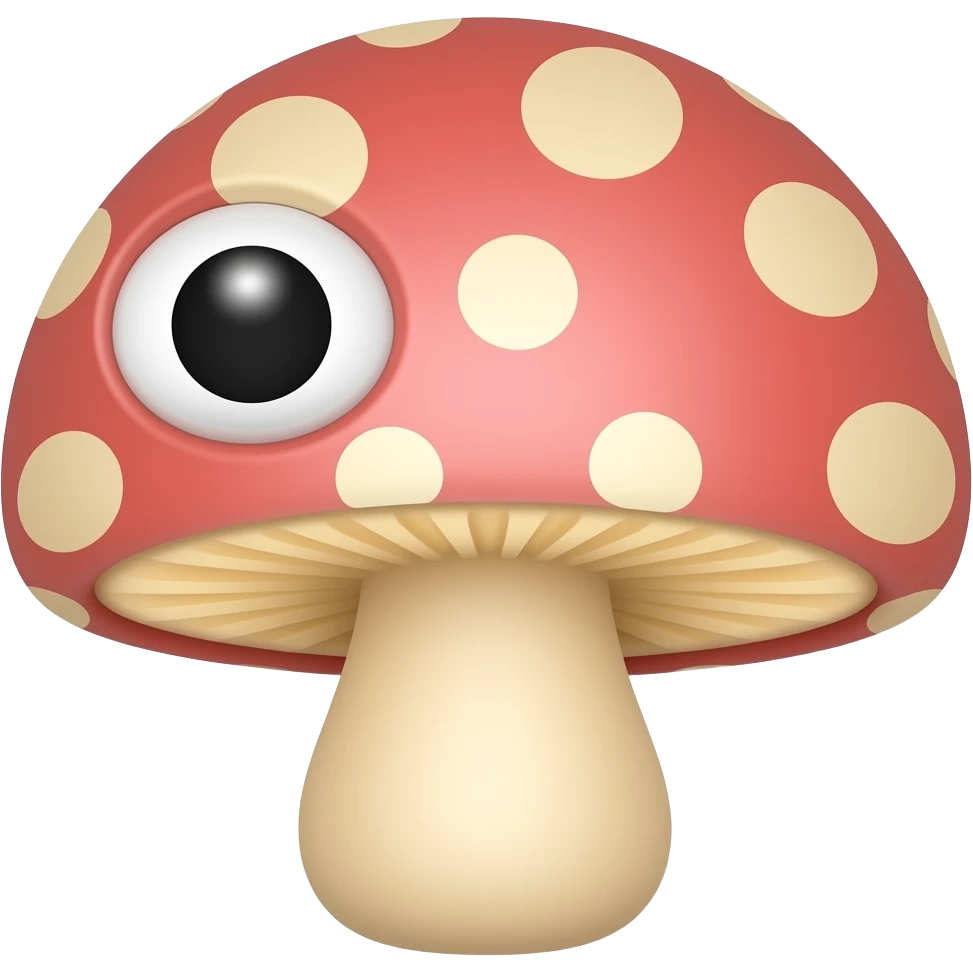 Mushroom with one single black eye emoji