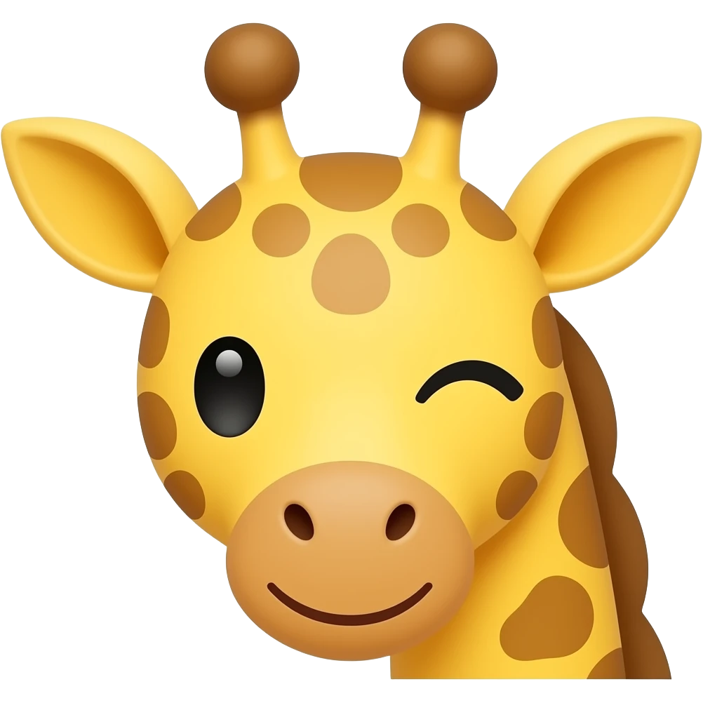Einfacher Giraffenkopf zwinkern emoji