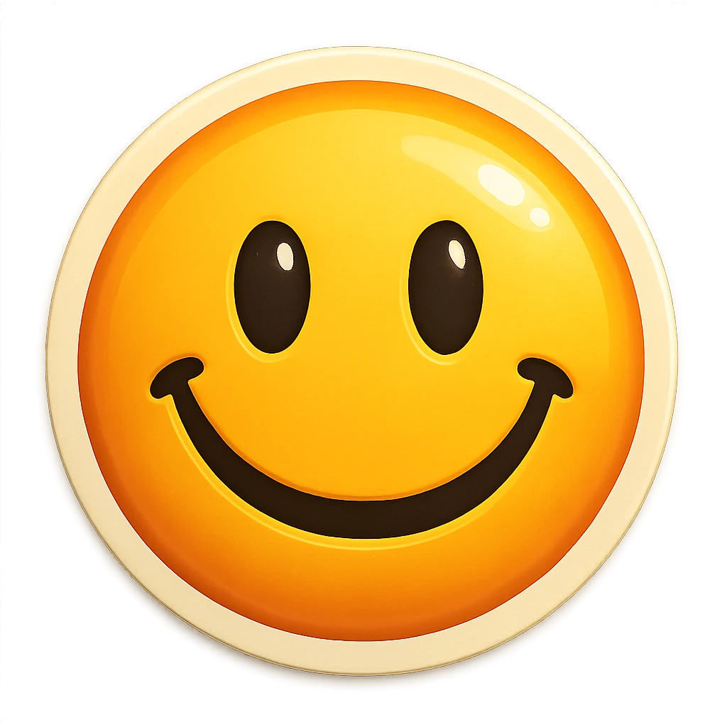 Remove the background and make it transparent, keep the emoji style and expression unchanged in retro stickers style. emoji