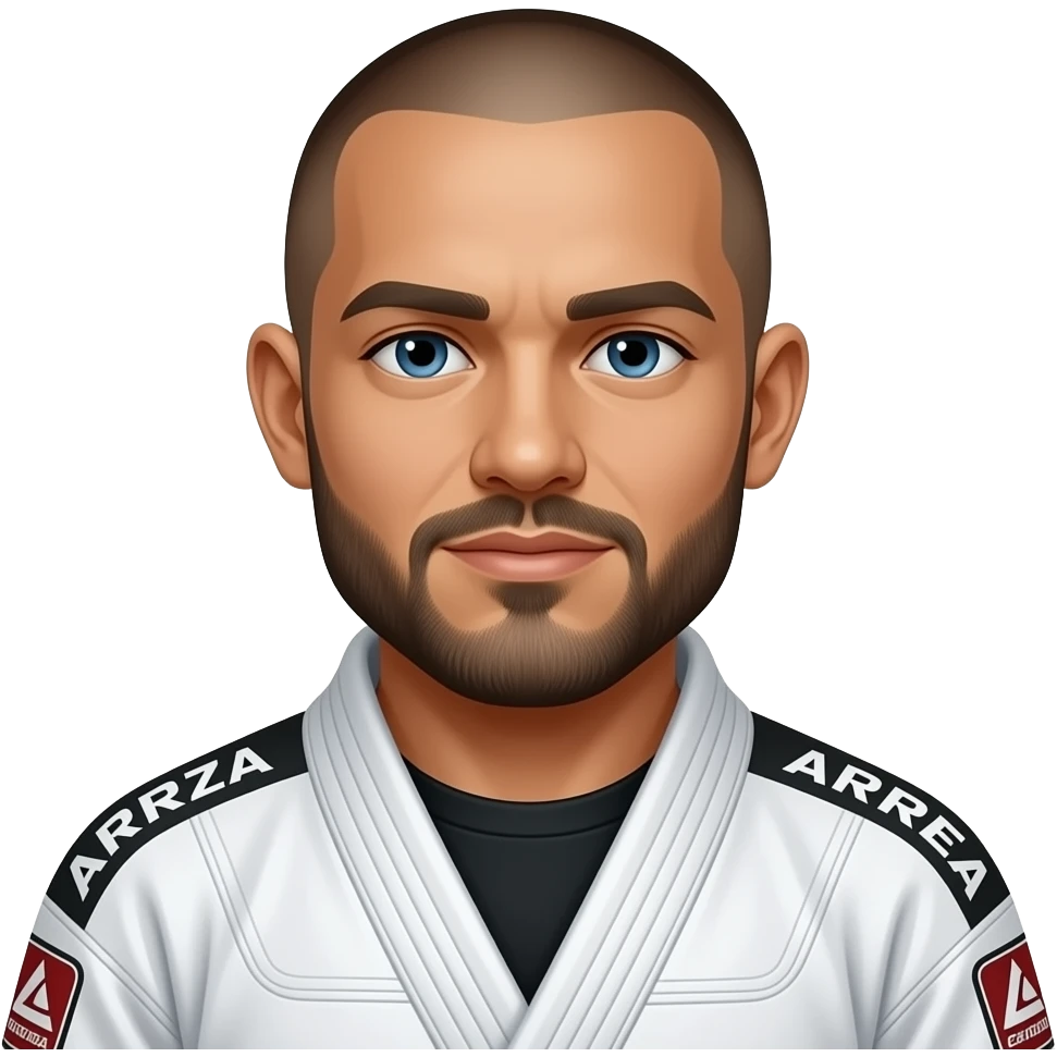 Jiu-jítsu gracie barra moreno cabelo raspado e barba emoji