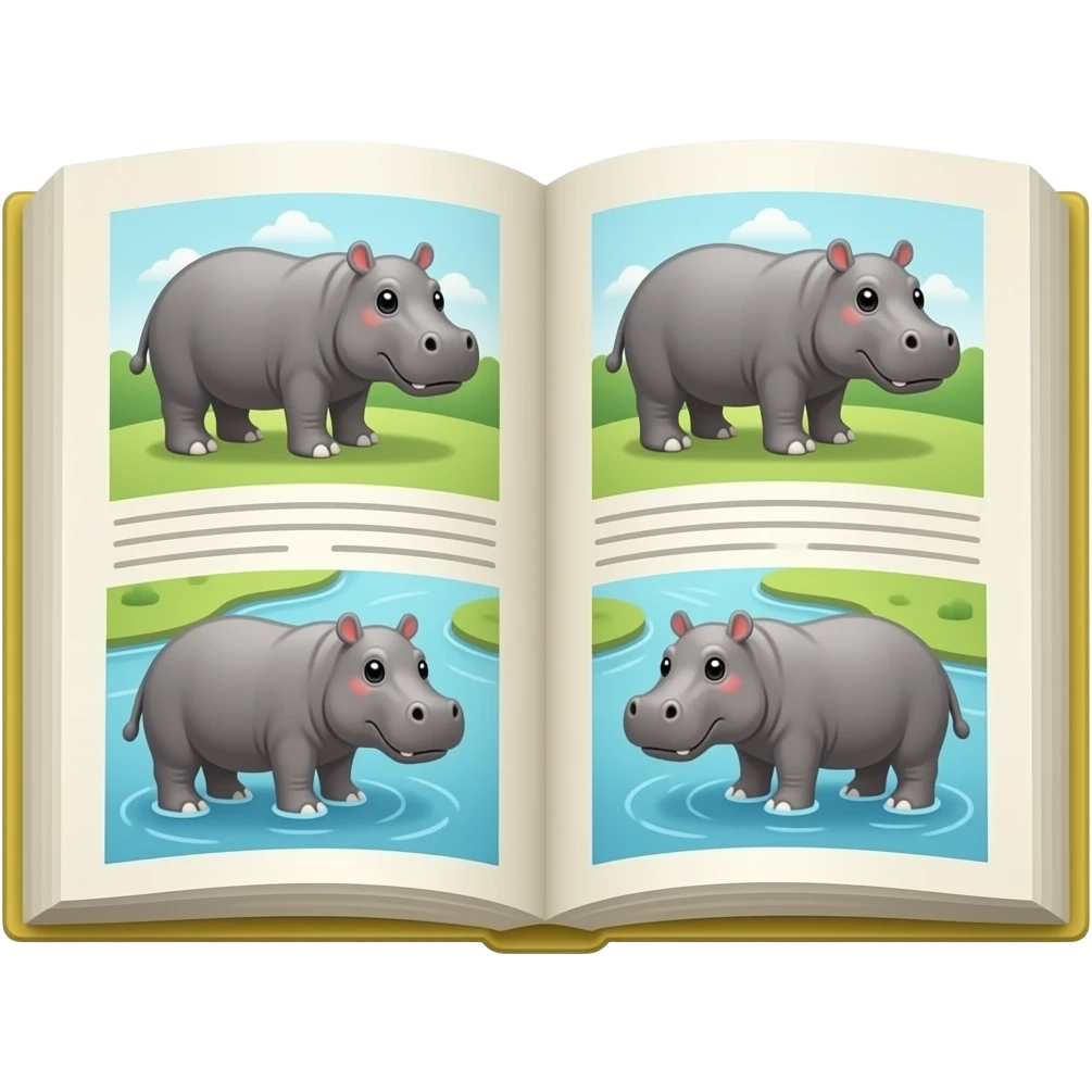 Book about hippoes emoji