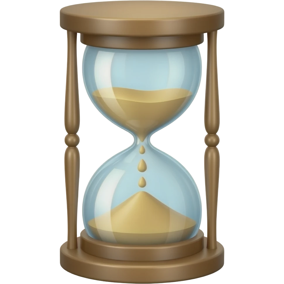 An hourglass with one grain of sand emoji