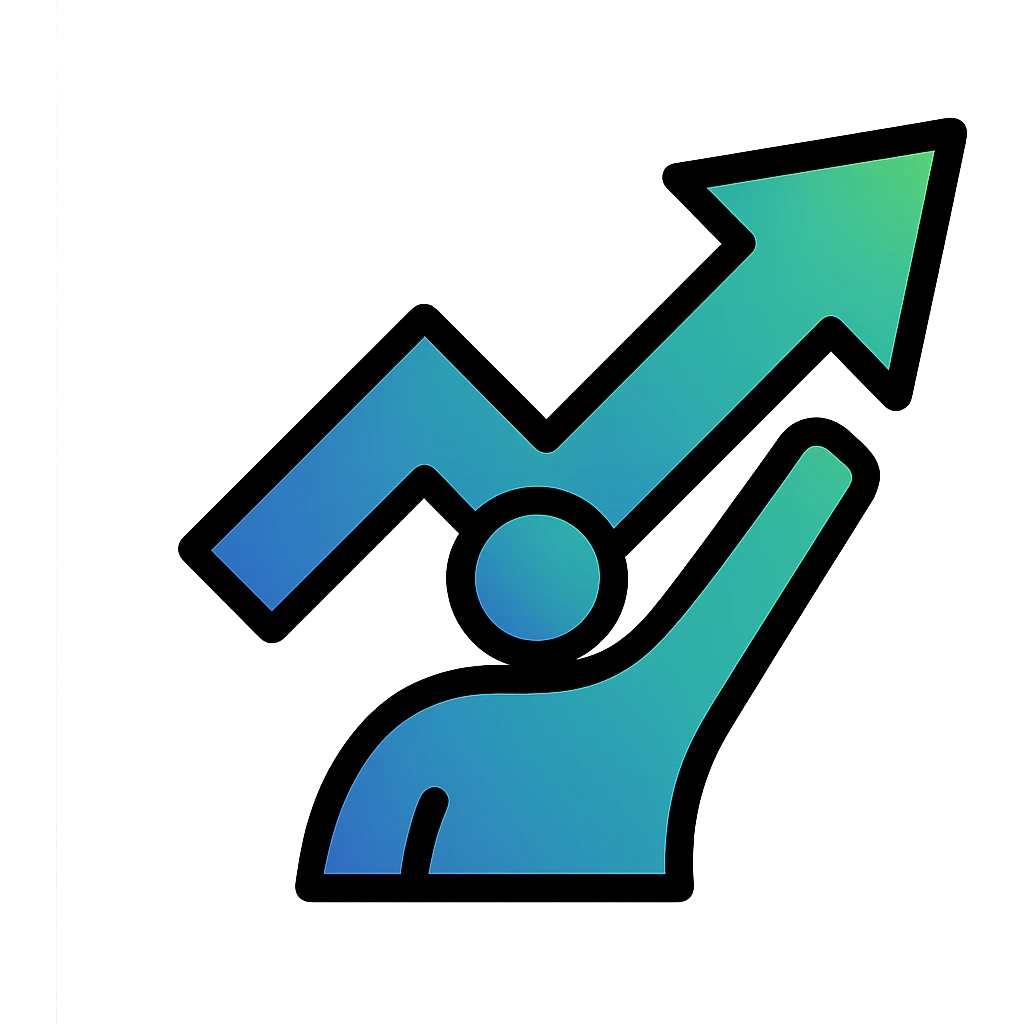Empowering Futures, abstract rising arrow, dynamic, energetic, gradient colors, forward movement emoji