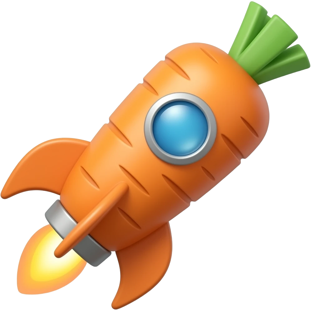 Giant rocket carrot emoji
