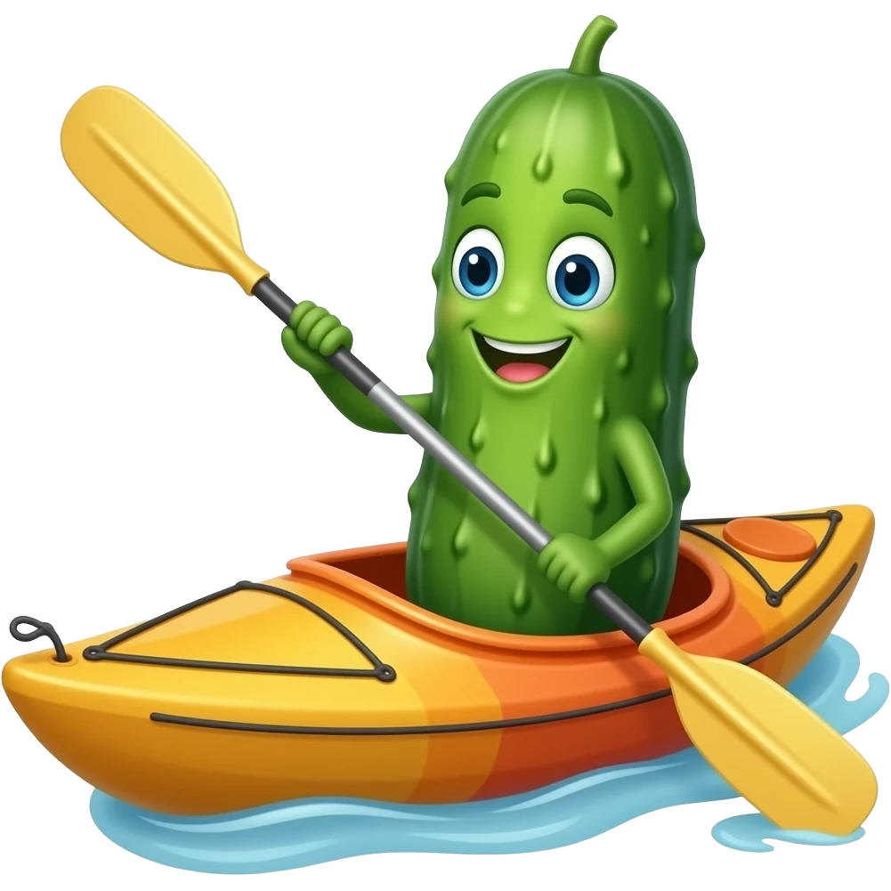 Kaykaya binmiş salatalık emoji