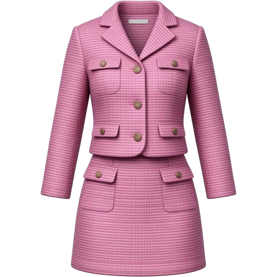 Pink tweed jacket and skirt set emoji