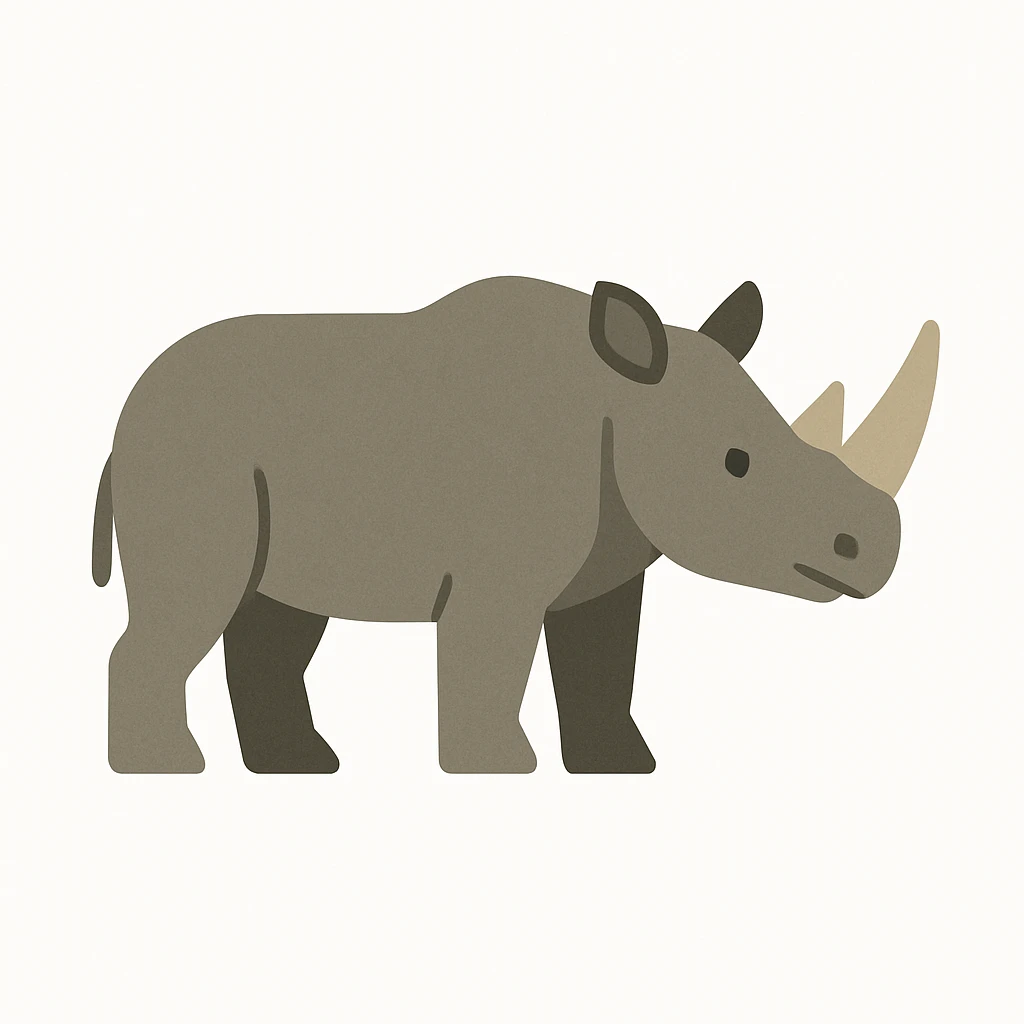 Flat design style rhinoceros emoji