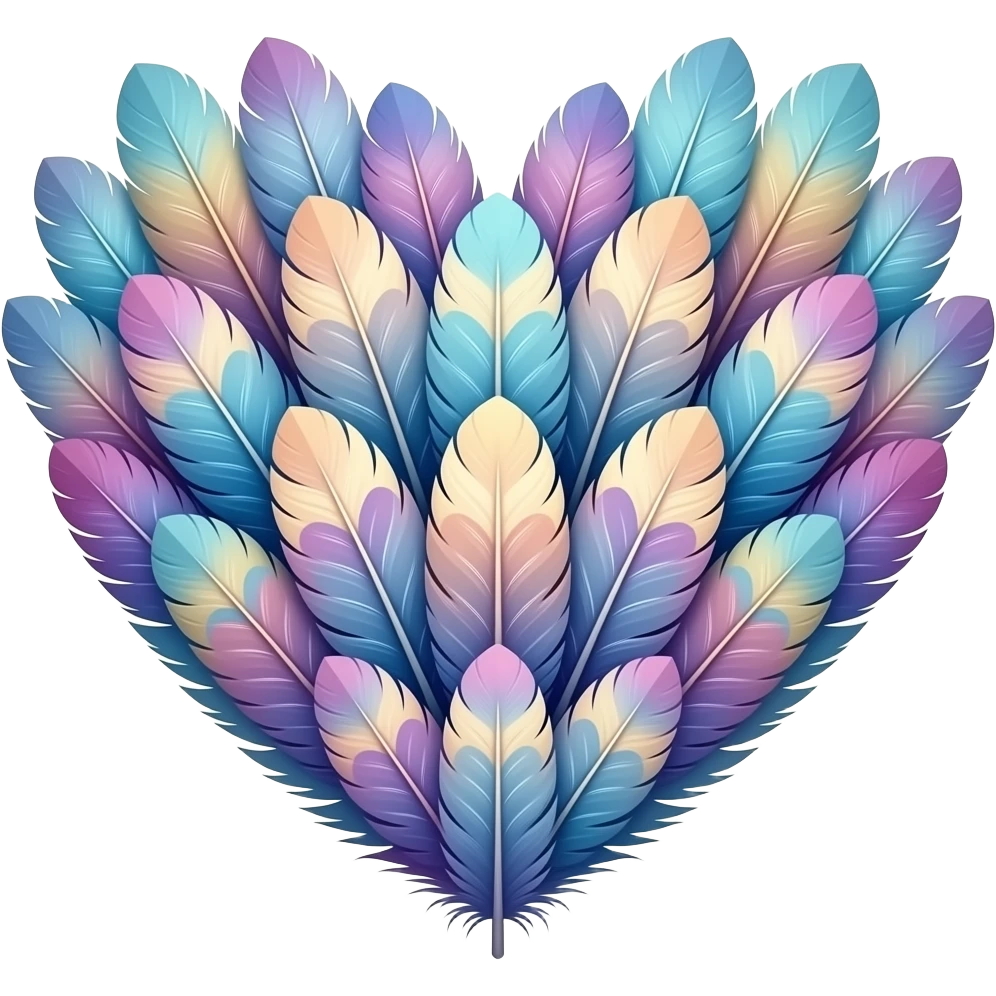 Turkey feather heart emoji
