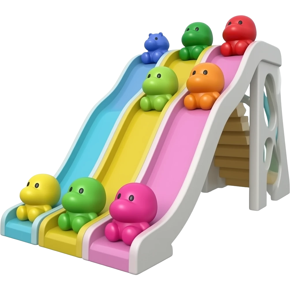 Wheee! Watch the toys slide down and learn colors as they go! Can you name each one? 😦 emoji