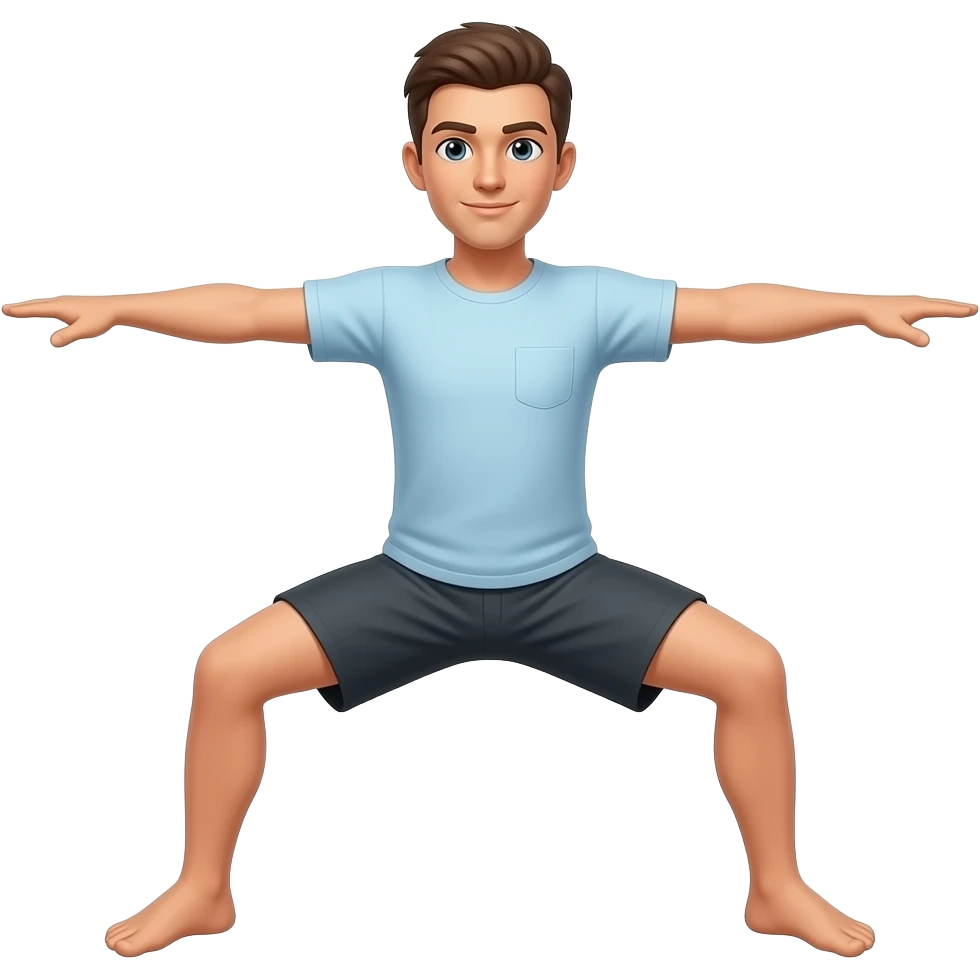 Faire l'emoji dans le garde qui a les deux pieds collés et les deux bras bien écartés comme si c'était un t emoji