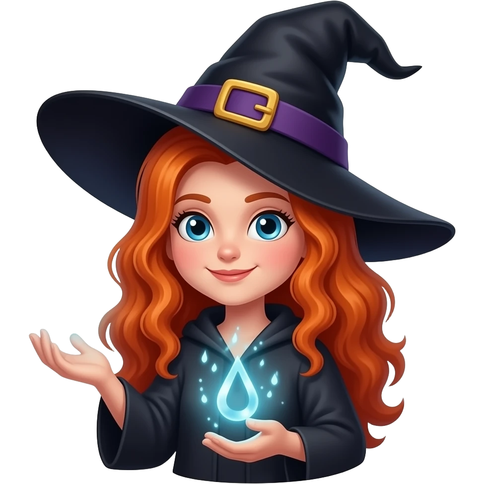 red headed witch casting spell emoji